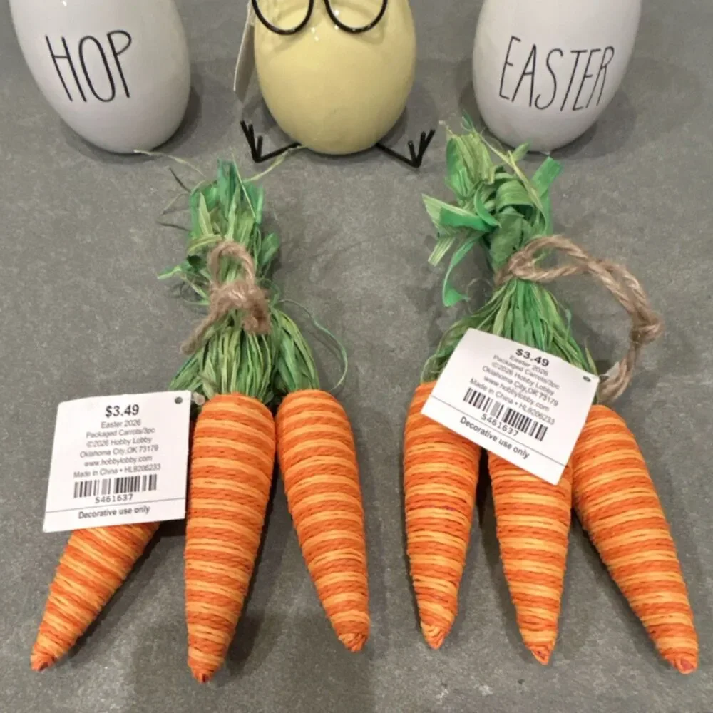 Hobby Lobby Easter Decorative Eggs Chick and Artificial Carrots Set
